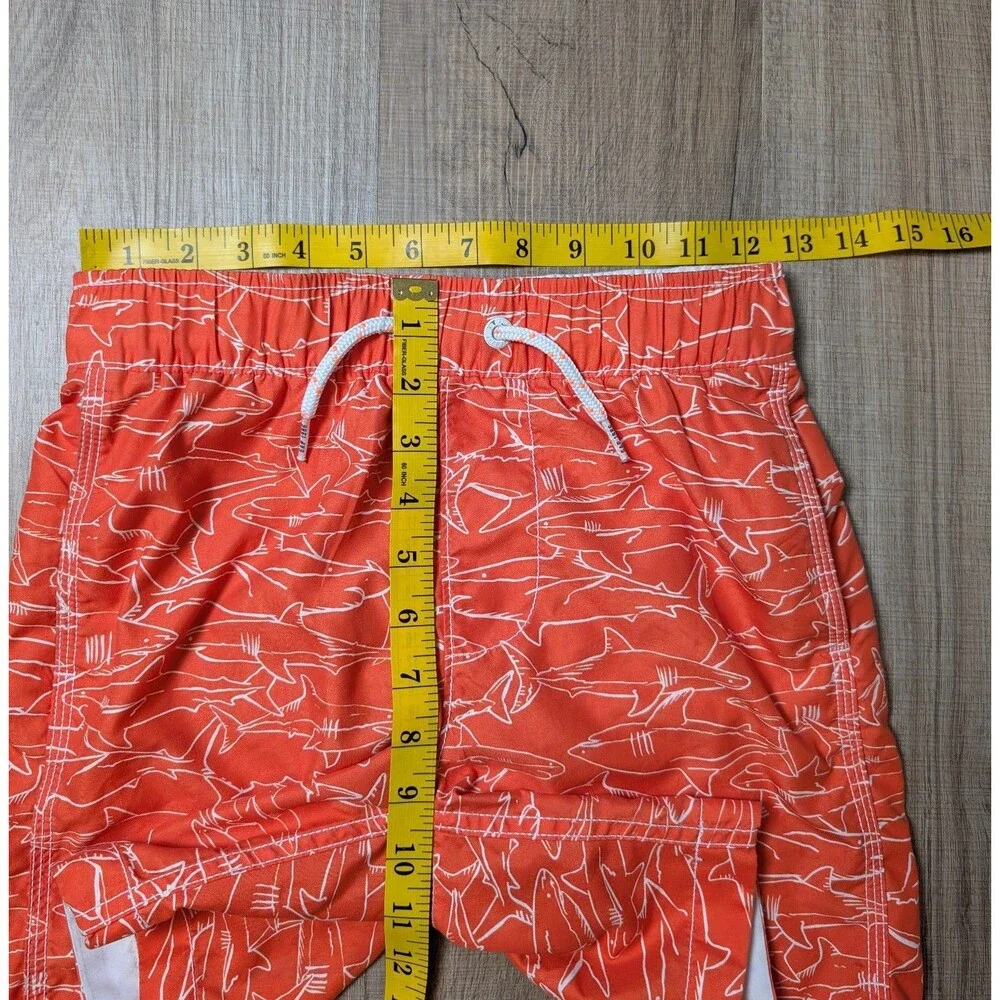 Gap Size M (8) Boys Swim Trunks Sharks Lined Drawstring Pockets Colorful